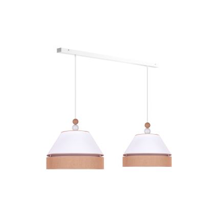 Duolla - Suspension filaire AVIGNON 2xE27/15W/230V blanc/marron