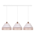 Duolla - Suspension filaire AVIGNON 3xE27/15W/230V blanc/beige