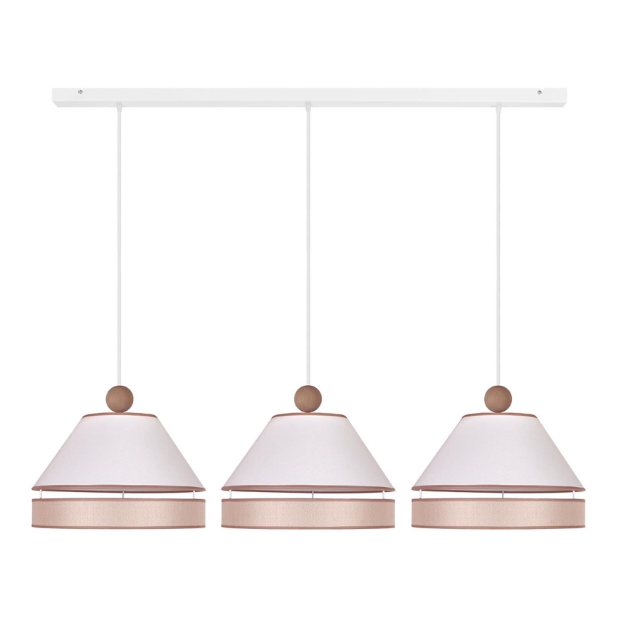 Duolla - Suspension filaire AVIGNON 3xE27/15W/230V blanc/beige