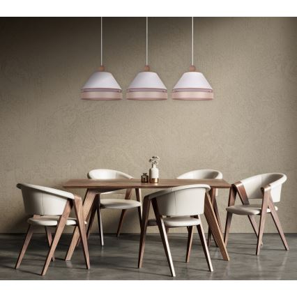 Duolla - Suspension filaire AVIGNON 3xE27/15W/230V blanc/beige