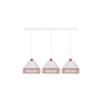 Duolla - Suspension filaire AVIGNON 3xE27/15W/230V blanc/beige