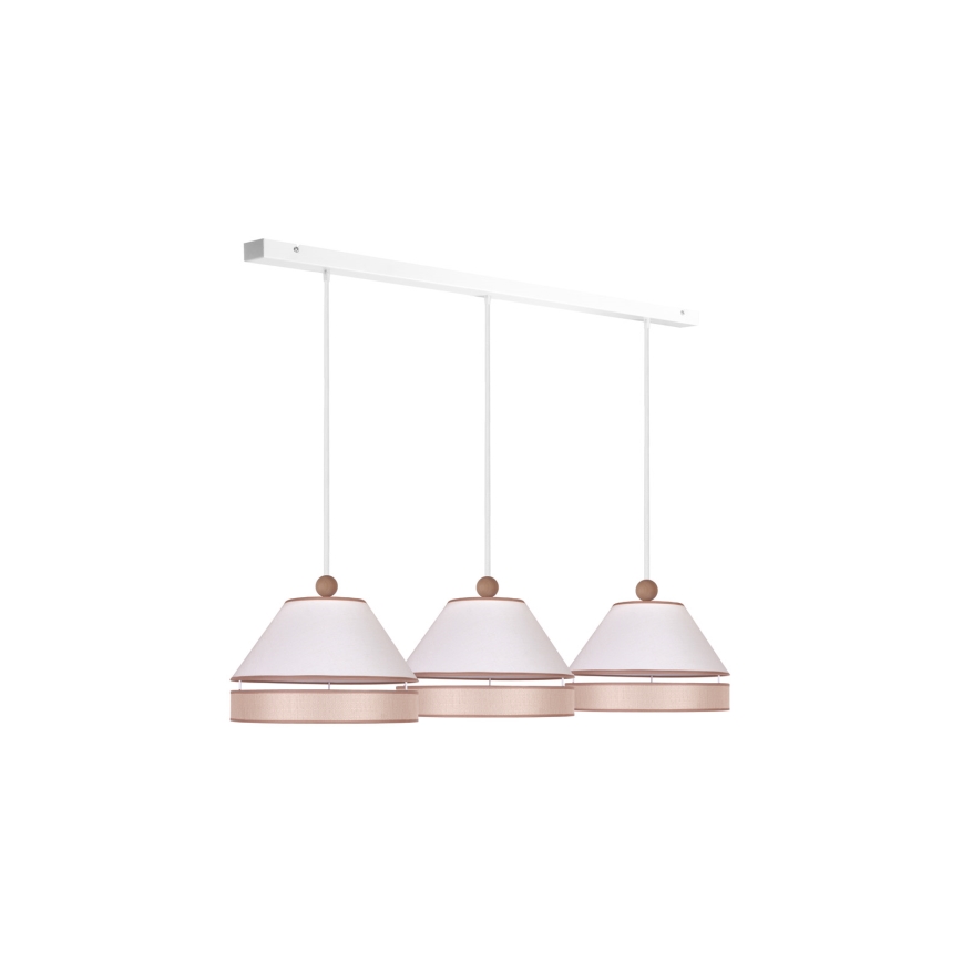 Duolla - Suspension filaire AVIGNON 3xE27/15W/230V blanc/beige