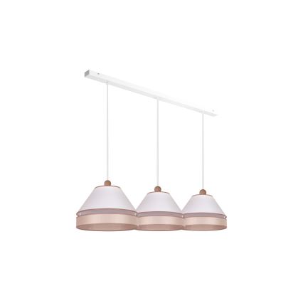 Duolla - Suspension filaire AVIGNON 3xE27/15W/230V blanc/beige