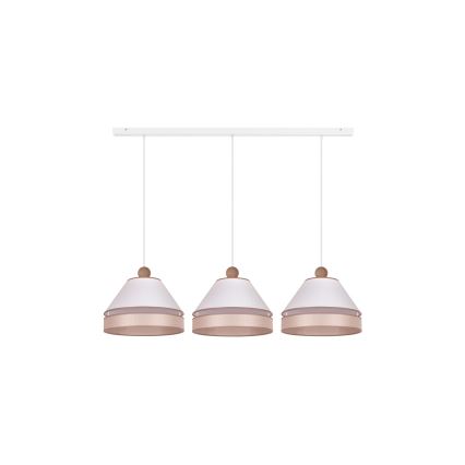 Duolla - Suspension filaire AVIGNON 3xE27/15W/230V blanc/beige