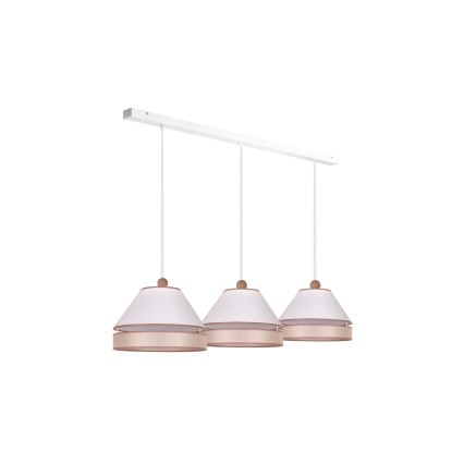 Duolla - Suspension filaire AVIGNON 3xE27/15W/230V blanc/beige