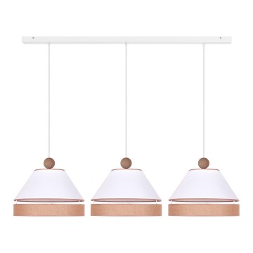 Duolla - Suspension filaire AVIGNON 3xE27/15W/230V blanc/marron