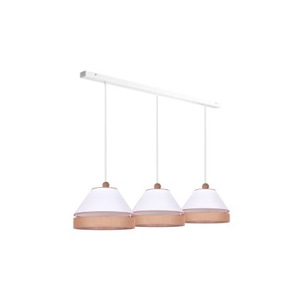 Duolla - Suspension filaire AVIGNON 3xE27/15W/230V blanc/marron