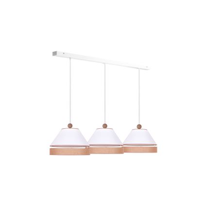 Duolla - Suspension filaire AVIGNON 3xE27/15W/230V blanc/marron