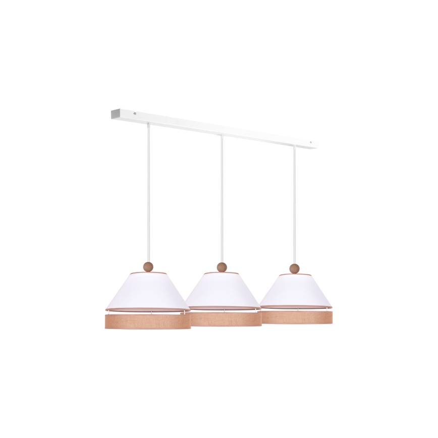 Duolla - Suspension filaire AVIGNON 3xE27/15W/230V blanc/marron