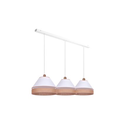 Duolla - Suspension filaire AVIGNON 3xE27/15W/230V blanc/marron