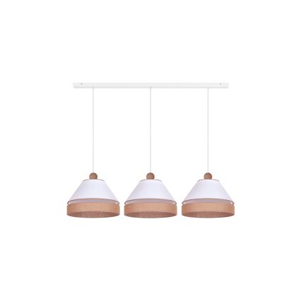 Duolla - Suspension filaire AVIGNON 3xE27/15W/230V blanc/marron