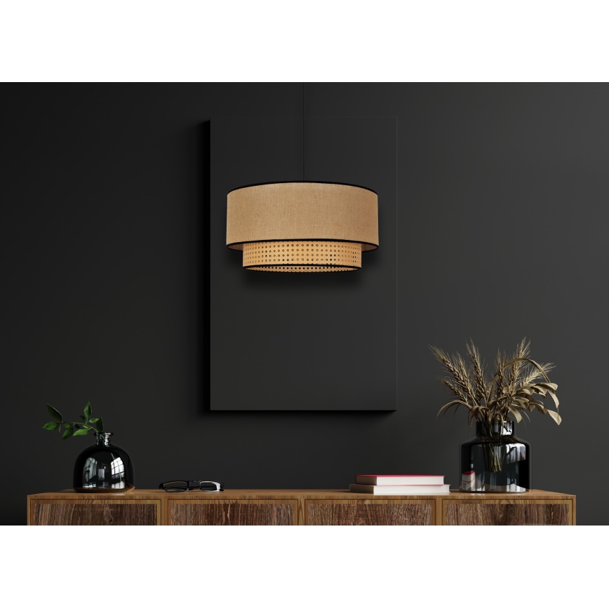 Duolla - Suspension filaire BOHO 1xE27/15W/230V d. 45 cm beige/rotin