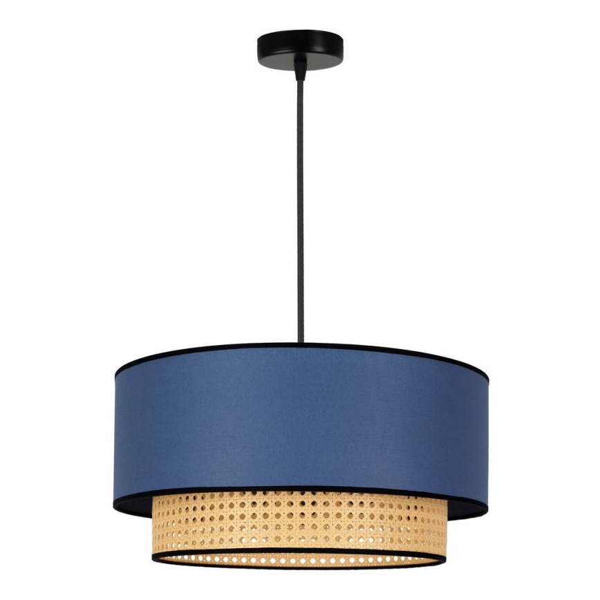 Duolla - Suspension filaire BOHO 1xE27/15W/230V d. 45 cm bleu/rotin