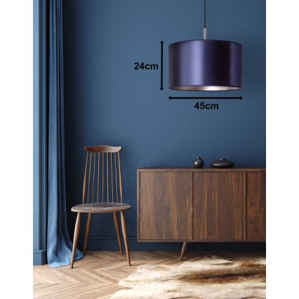 Duolla - Suspension filaire CANNES 1xE27/15W/230V diam. 45 cm bleu/argent