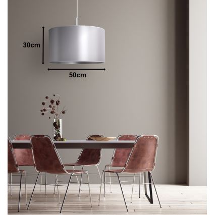 Duolla - Suspension filaire CANNES 1xE27/15W/230V diam. 50 cm argent