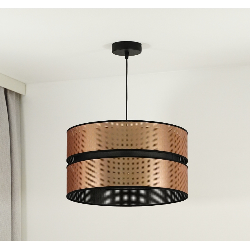 Duolla - Suspension filaire COPPER SHINY 1xE27/15W/230V d. 40 cm cuivre/noir