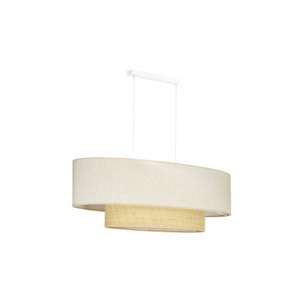 Duolla - Suspension filaire DOUBLE OVAL NATURE 2xE27/15W/230V crème/beige