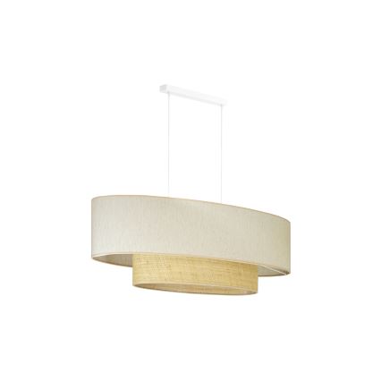 Duolla - Suspension filaire DOUBLE OVAL NATURE 2xE27/15W/230V crème/beige