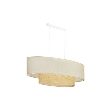 Duolla - Suspension filaire DOUBLE OVAL NATURE 2xE27/15W/230V crème/beige