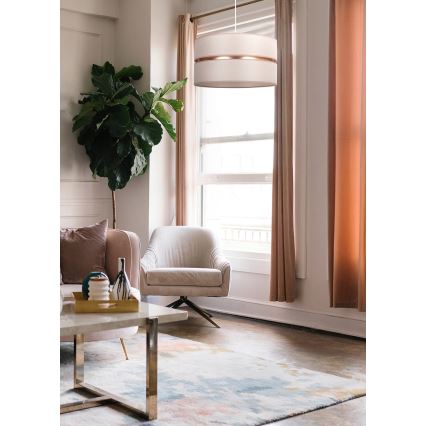 Duolla - Suspension filaire DUO 1xE27/15W/230V d. 40 cm beige/doré