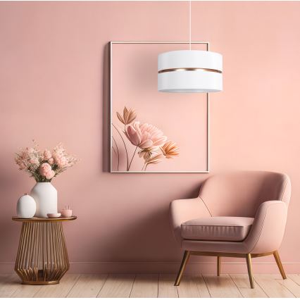Duolla - Suspension filaire DUO 1xE27/15W/230V d. 40 cm blanc/doré