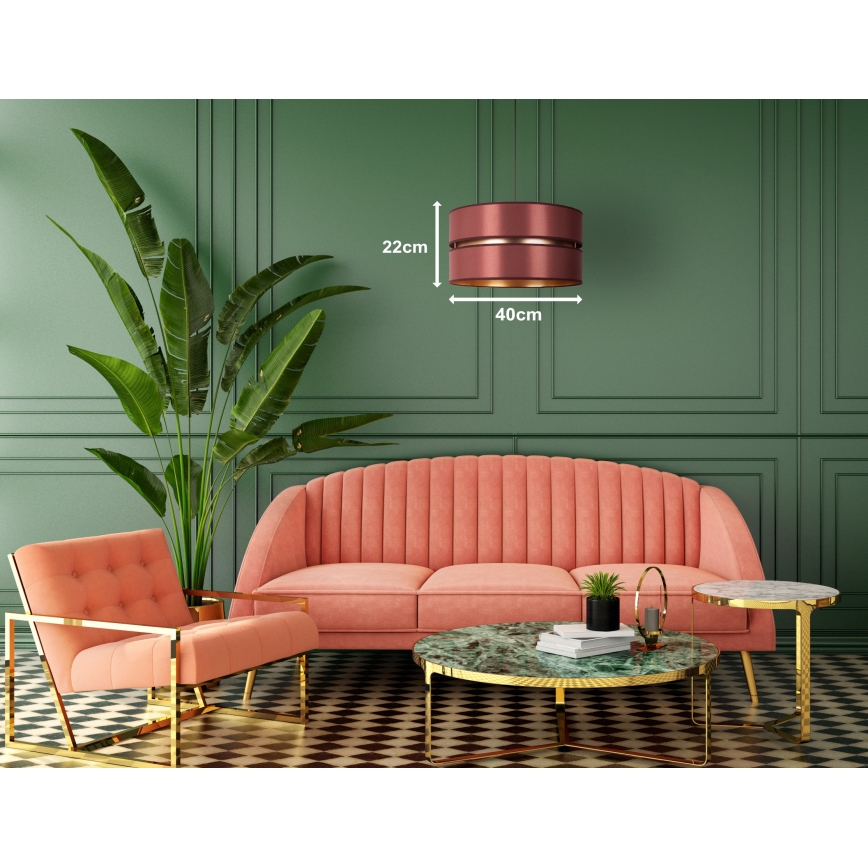 Duolla - Suspension filaire DUO 1xE27/15W/230V d. 40 cm bordeaux/doré