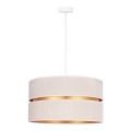 Duolla - Suspension filaire DUO 1xE27/15W/230V d. 40 cm crème/doré
