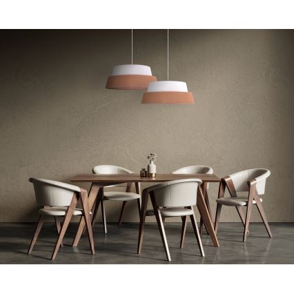 Duolla - Suspension filaire GALAXY 1xE27/15W/230V d. 50 cm marron/blanc