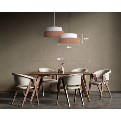 Duolla - Suspension filaire GALAXY 1xE27/15W/230V d. 50 cm marron/blanc