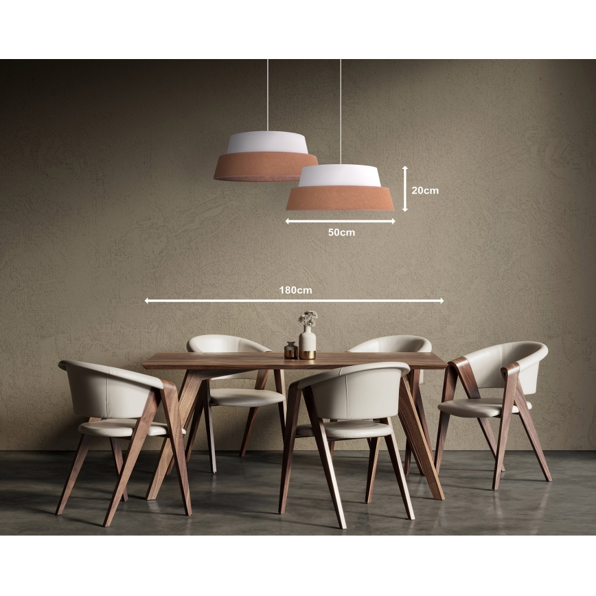 Duolla - Suspension filaire GALAXY 1xE27/15W/230V d. 50 cm marron/blanc