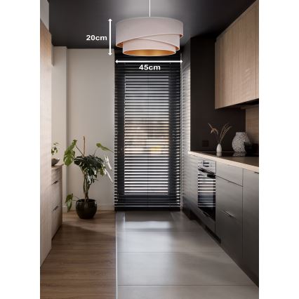 Duolla - Suspension filaire KOBO 1xE27/15W/230V d. 45 cm crème/doré