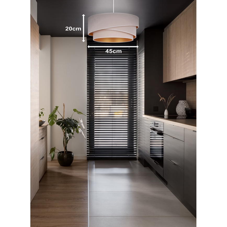 Duolla - Suspension filaire KOBO 1xE27/15W/230V d. 45 cm crème/doré