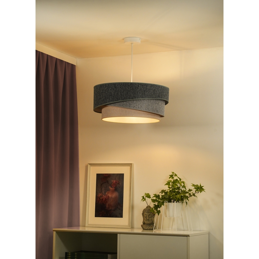 Duolla - Suspension filaire KOBO ECO RECYCLING 1xE27/15W/230V d. 45 cm vert/gris/crème