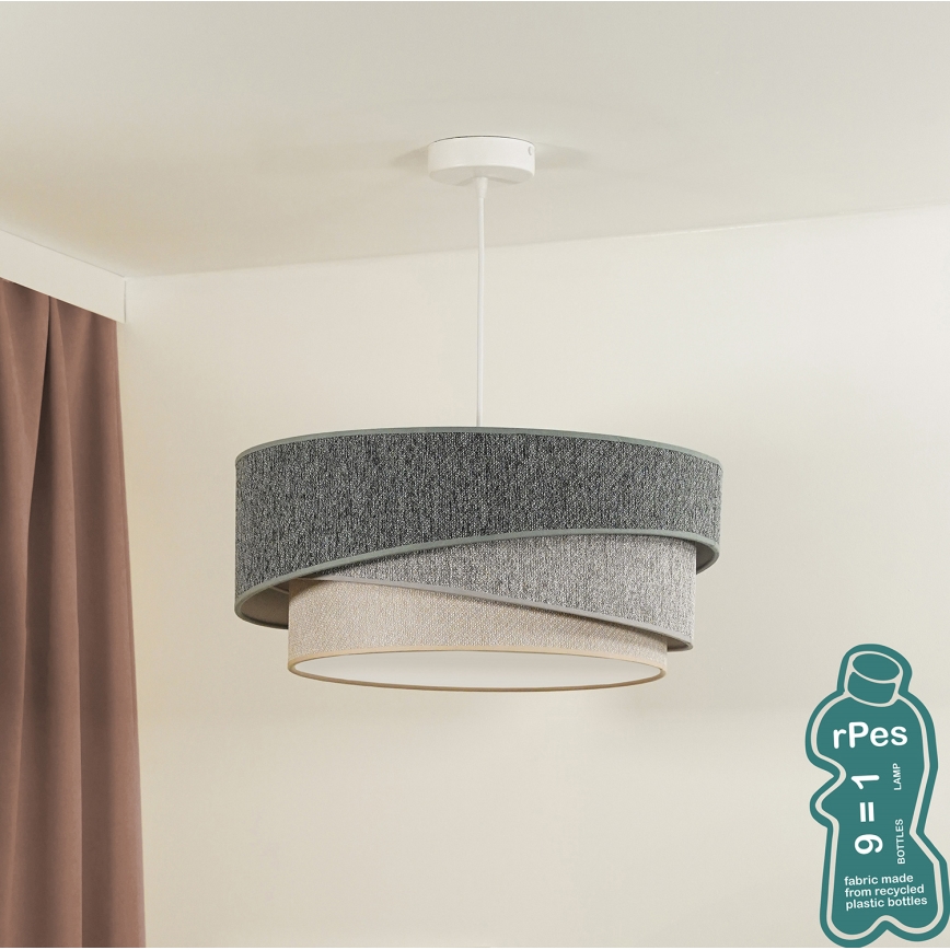 Duolla - Suspension filaire KOBO ECO RECYCLING 1xE27/15W/230V d. 45 cm vert/gris/crème