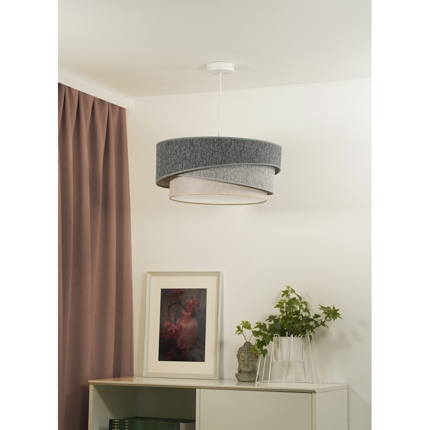 Duolla - Suspension filaire KOBO ECO RECYCLING 1xE27/15W/230V d. 45 cm vert/gris/crème