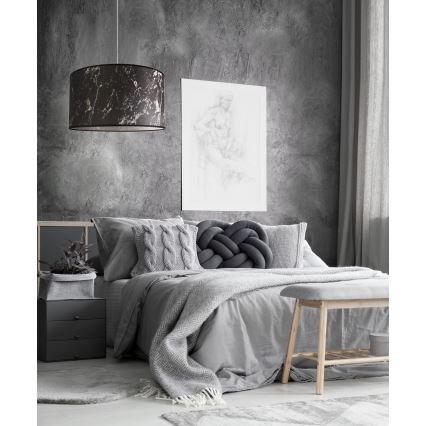 Duolla - Suspension filaire MARBLE 1xE27/40W/230V d. 45 cm noir/blanc