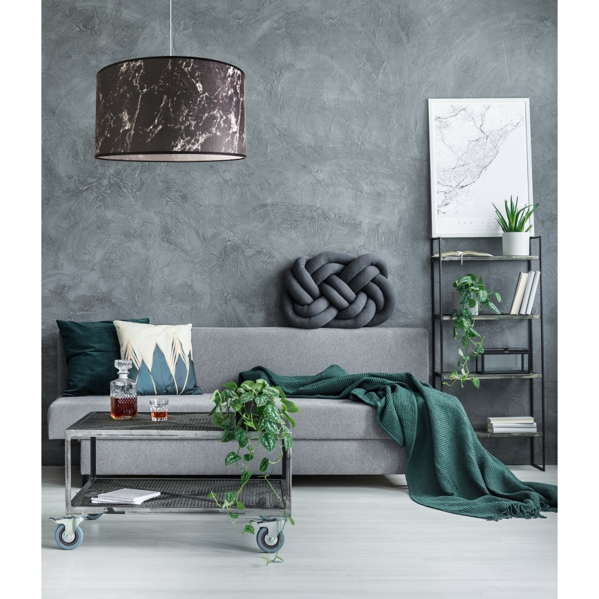 Duolla - Suspension filaire MARBLE 1xE27/40W/230V d. 45 cm noir/blanc