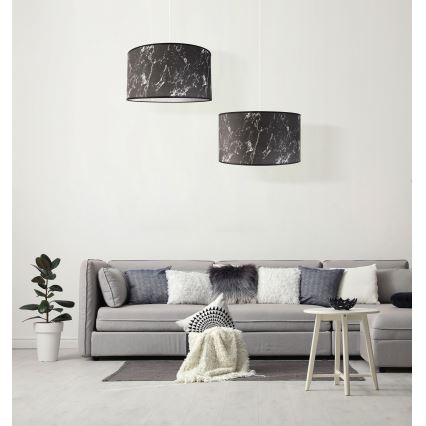 Duolla - Suspension filaire MARBLE 1xE27/40W/230V d. 45 cm noir/blanc