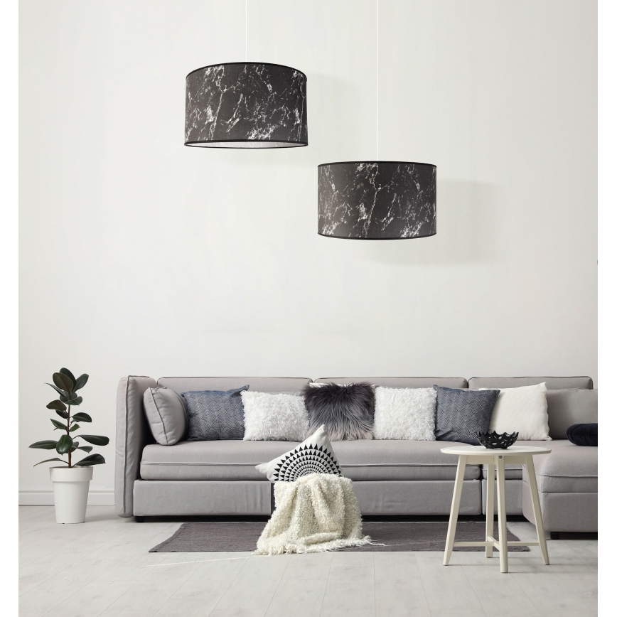 Duolla - Suspension filaire MARBLE 1xE27/40W/230V d. 45 cm noir/blanc