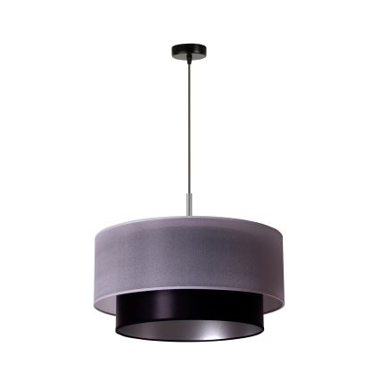 Duolla - Suspension filaire NANTES 1xE27/15W/230V diam. 45 cm argent/noir