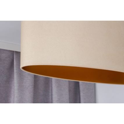 Duolla - Suspension filaire OVAL VEGAN 2xE27/15W/230V crème