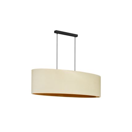 Duolla - Suspension filaire OVAL VEGAN 2xE27/15W/230V crème