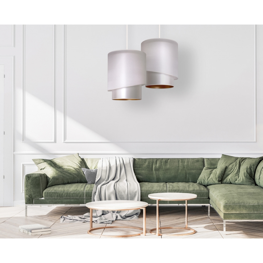 Duolla - Suspension filaire PARIS 1xE27/15W/230V diam. 40 cm argent/doré