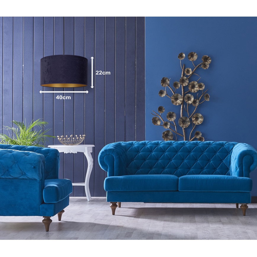 Duolla - Suspension filaire ROLLER 1xE27/15W/230V d. 40 cm bleu/doré