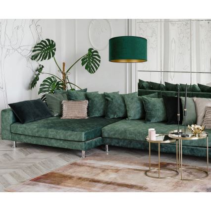 Duolla - Suspension filaire ROLLER 1xE27/15W/230V d. 40 cm vert foncé/doré