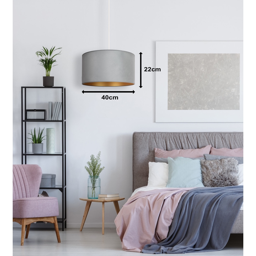 Duolla - Suspension filaire ROLLER 1xE27/15W/230V éclairage d. 40 cm vert/doré