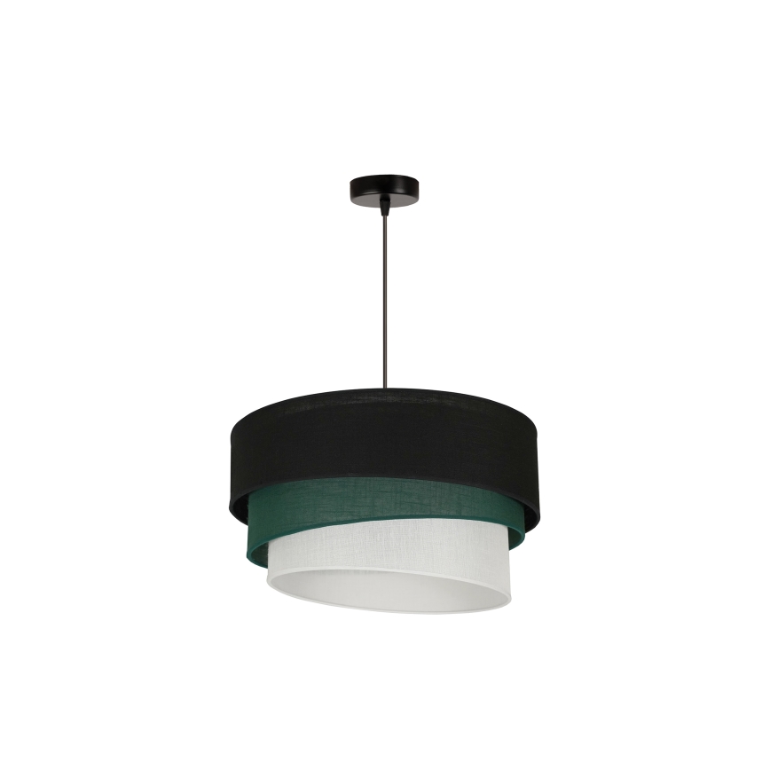 Duolla - Suspension filaire TRIO 1xE27/15W/230V d. 45 cm noir/vert/blanc