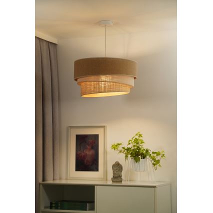 Duolla - Suspension filaire YUTE TRIO 3xE27/15W/230V d. 60 cm marron/gris/beige