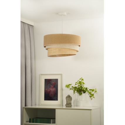 Duolla - Suspension filaire YUTE TRIO 3xE27/15W/230V d. 60 cm marron/gris/beige