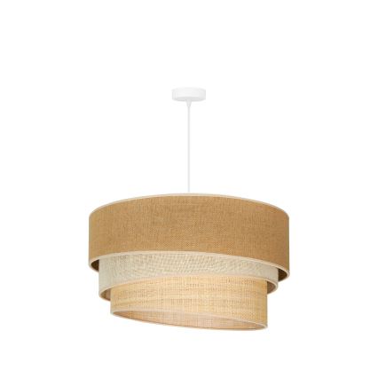 Duolla - Suspension filaire YUTE TRIO 3xE27/15W/230V d. 60 cm marron/gris/beige